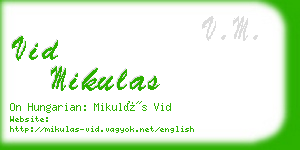 vid mikulas business card